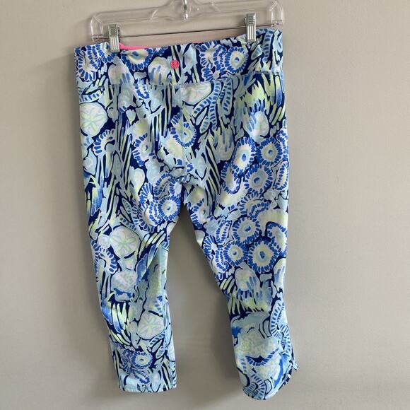 Lilly Pulitzer LUXLETICS XL Weekender capri Leggings Blue Indigo Sunset Workout - Picture 4 of 6